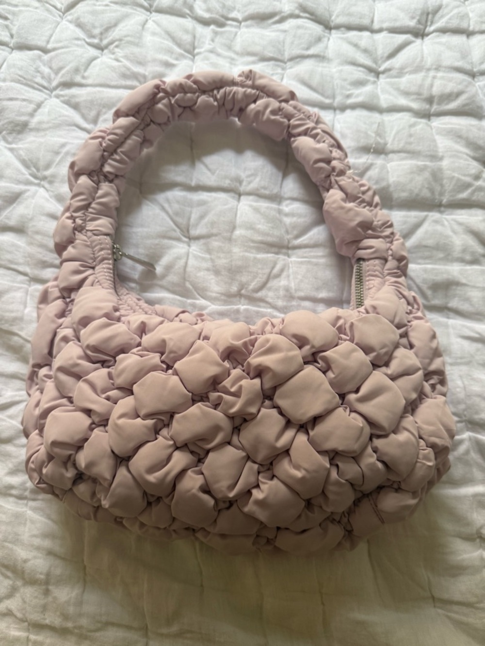 Babaton Quilted Puffer Shoulder Bag - Light Blush